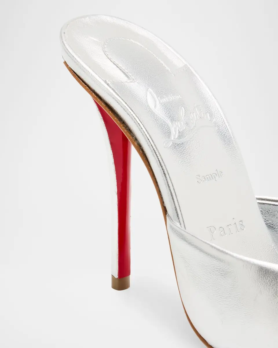 Christian Louboutin 100mm Miss Z Metallic Leather Mule Sandals | Thumbnail 2 Christian Louboutin 100mm Miss Z Metallic Leather Mule Sandals | Thumbnail 2