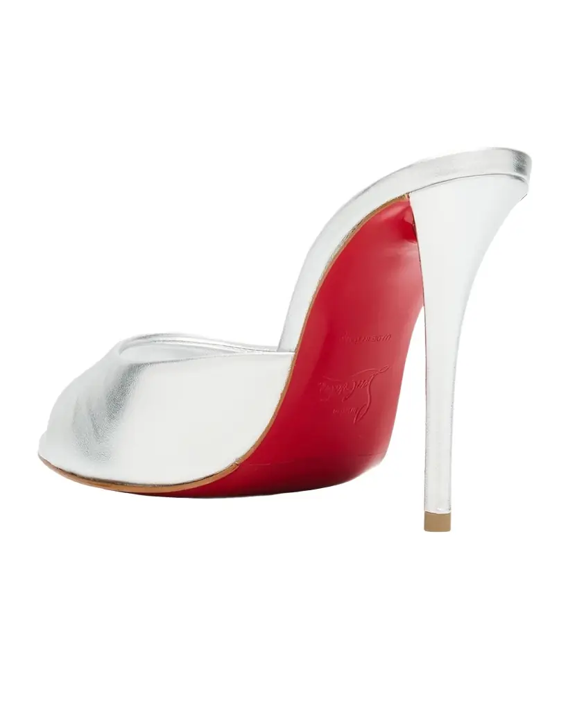 Christian Louboutin 100mm Miss Z Metallic Leather Mule Sandals | Image 1 Christian Louboutin 100mm Miss Z Metallic Leather Mule Sandals | Image 1