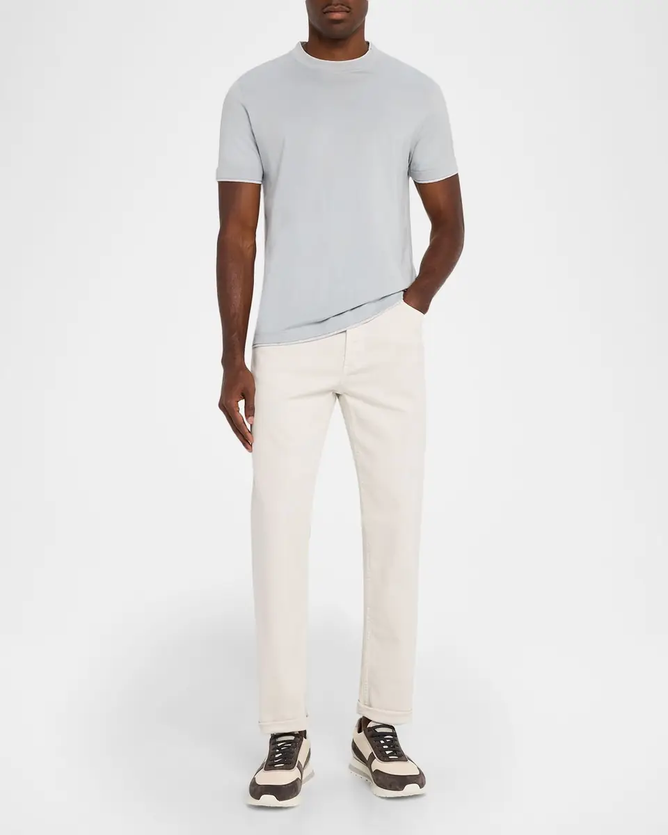 Brunello Cucinelli Men's Washed Suede and Calfskin Runner Sneakers | Thumbnail 3