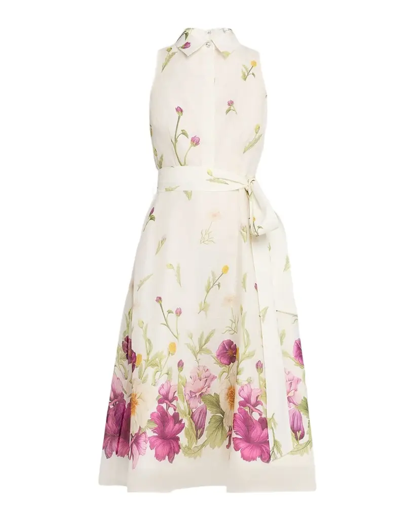 Rickie Freeman for Teri Jon Sleeveless Floral-Print Midi Shirtdress | Image 1 Rickie Freeman for Teri Jon Sleeveless Floral-Print Midi Shirtdress | Image 1