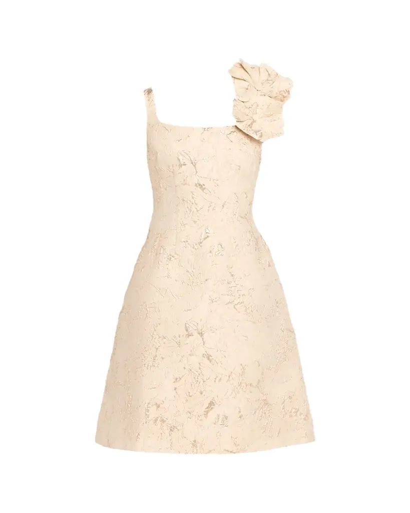 Rickie Freeman for Teri Jon Floral Applique Metallic Jacquard Dress | Image 1 Rickie Freeman for Teri Jon Floral Applique Metallic Jacquard Dress | Image 1