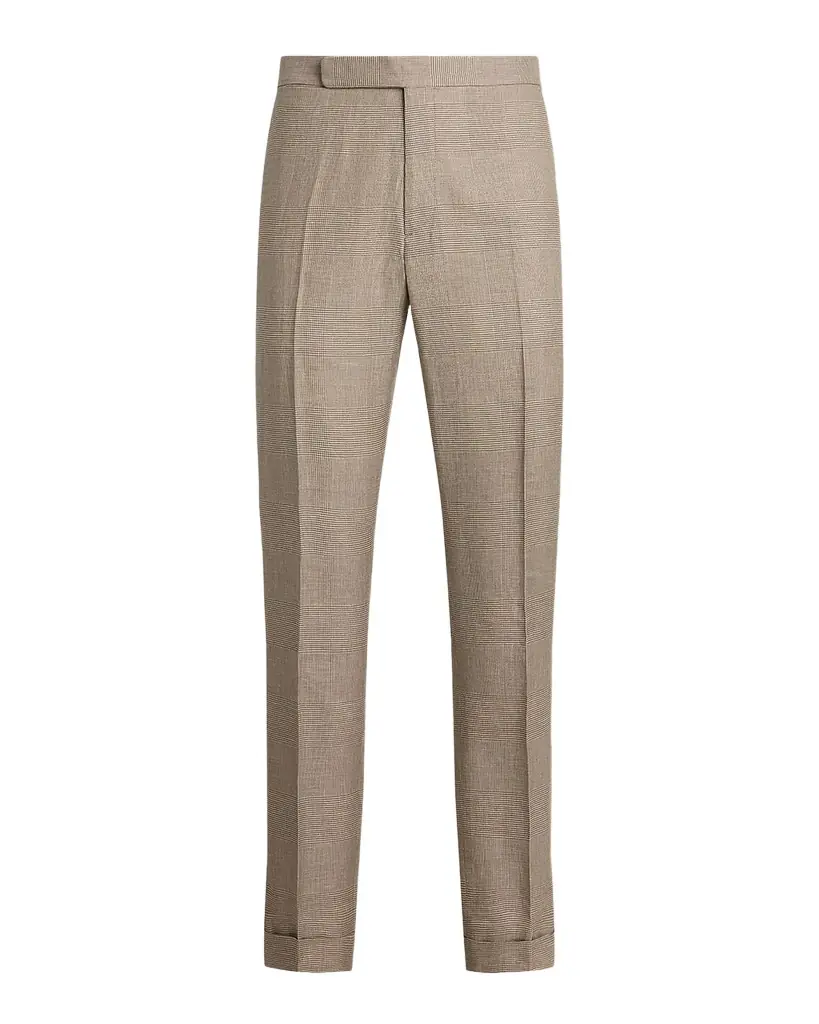 Ralph Lauren Purple Label Men's Glen Plaid Flat-Front Trousers | Image 1 Ralph Lauren Purple Label Men's Glen Plaid Flat-Front Trousers | Image 1