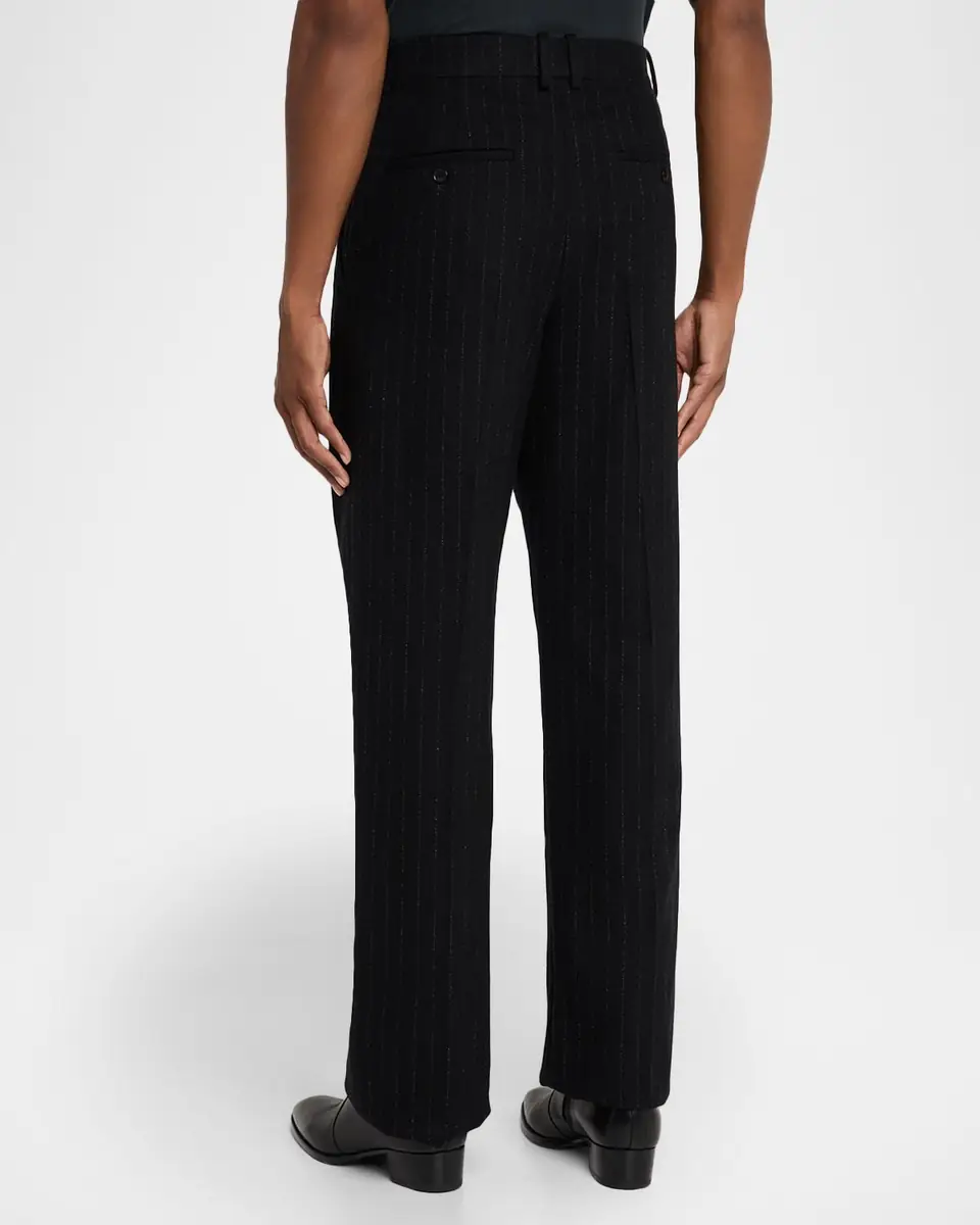 Saint Laurent Men's Wool and Cashmere Straight-Leg Pinstripe Pants | Thumbnail 3 Saint Laurent Men's Wool and Cashmere Straight-Leg Pinstripe Pants | Thumbnail 3