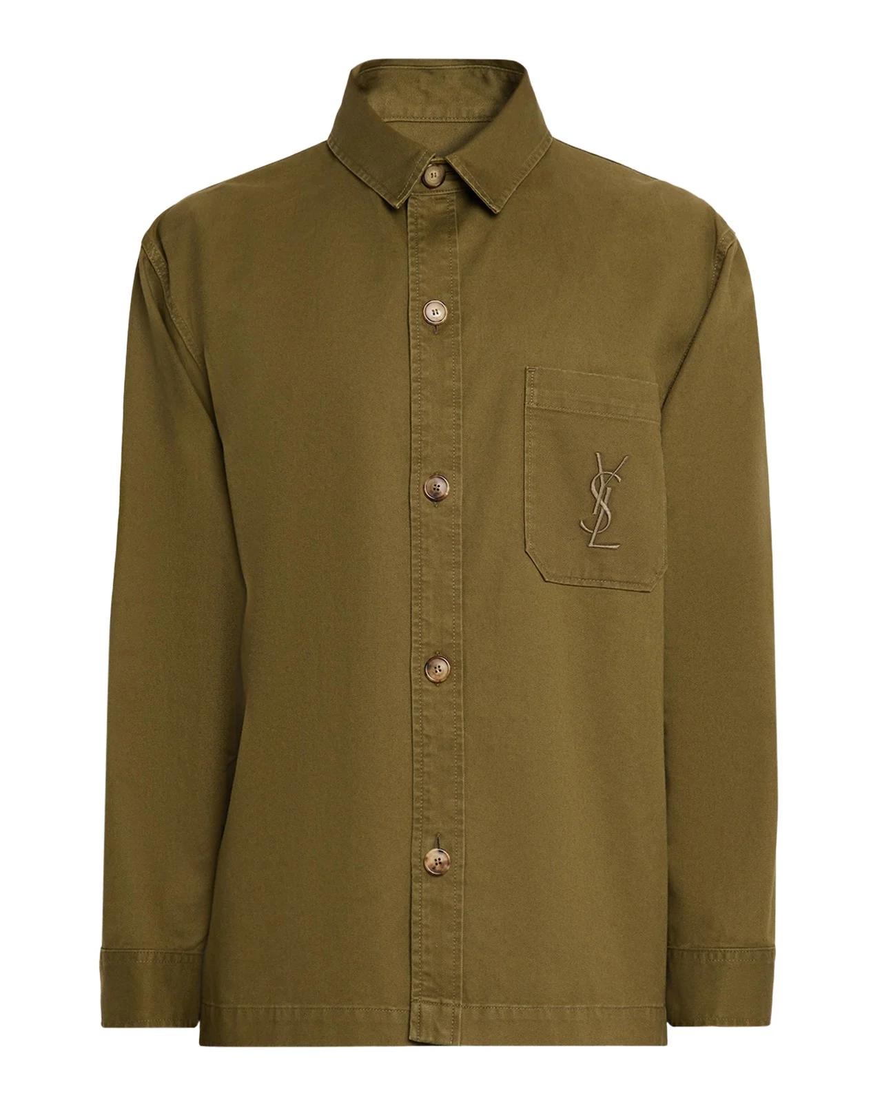 Saint Laurent Men's Denim YSL Pocket Overshirt