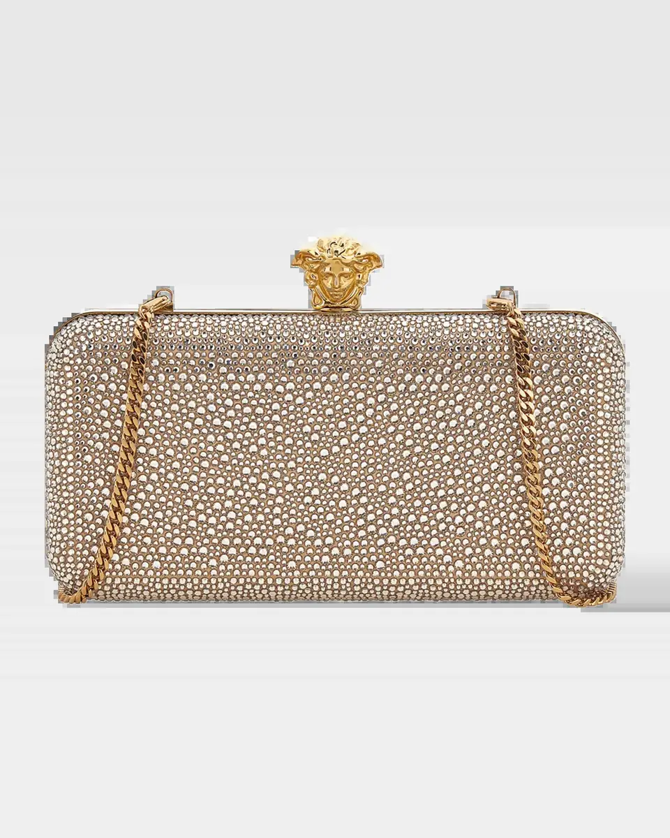 Versace Crystal-Embellished Medusa Clutch Bag | Thumbnail 2