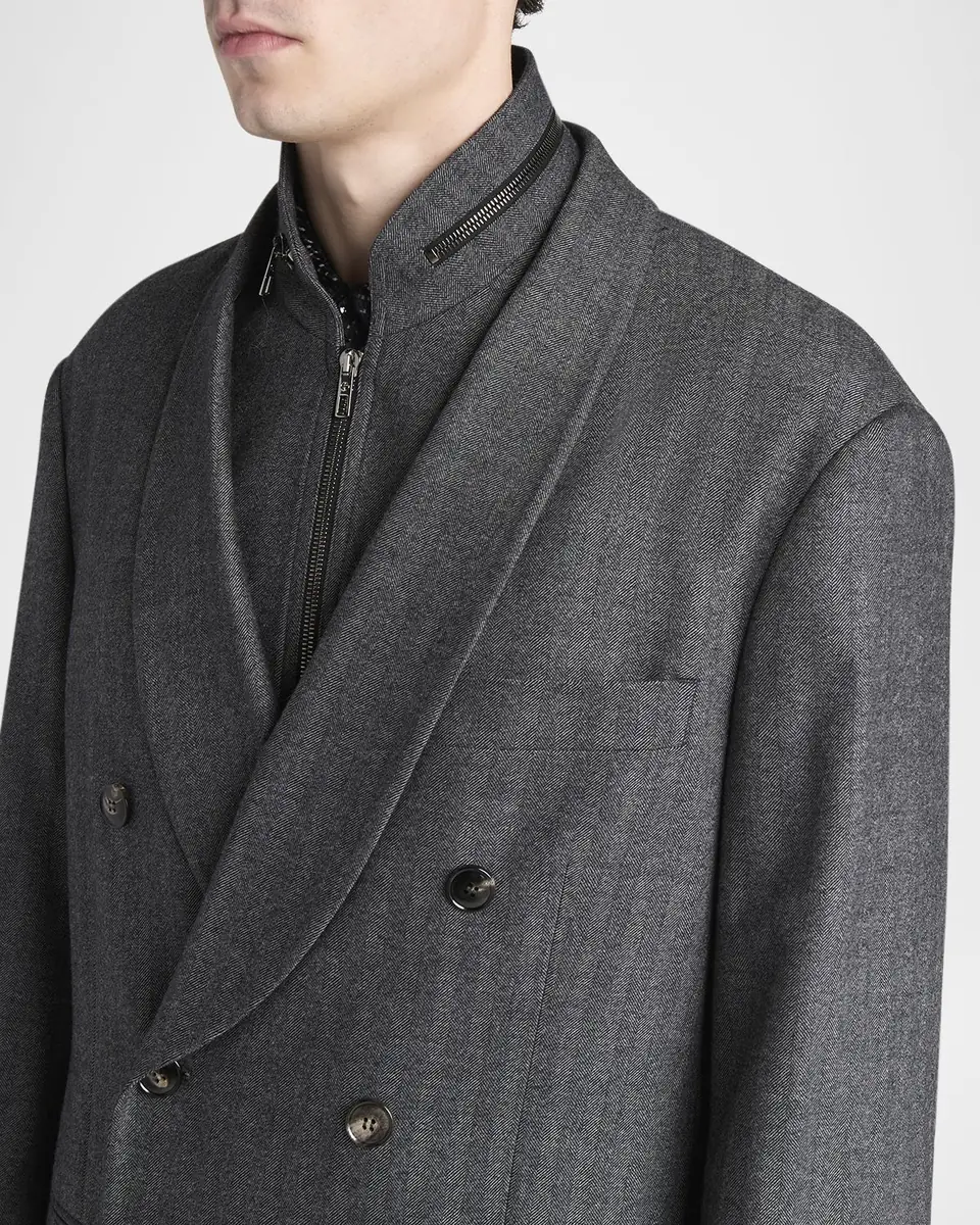 Giorgio Armani Men's Heritage Line Chevron Wool and Cashmere Double-Breasted Suit | Thumbnail 10 Giorgio Armani Men's Heritage Line Chevron Wool and Cashmere Double-Breasted Suit | Thumbnail 10