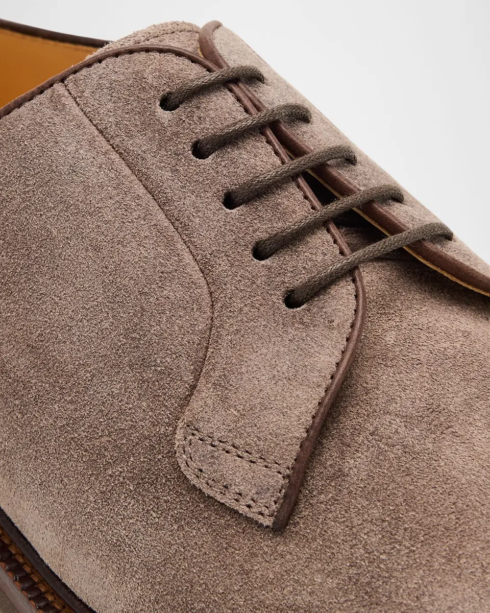 Brunello Cucinelli Men's Suede Lug-Sole Derby Shoes | Thumbnail 5 Brunello Cucinelli Men's Suede Lug-Sole Derby Shoes | Thumbnail 5