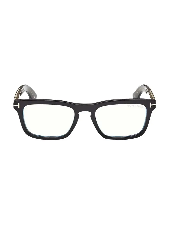 Men's Icon Square Acetate Blue Block Optical Glasses with Clip-On Sunglasses