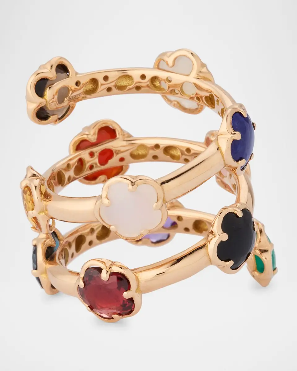 Pasquale Bruni 18K Rose Gold Figlia dei Fiori Ring with Multicolor Stones | Thumbnail 4 Pasquale Bruni 18K Rose Gold Figlia dei Fiori Ring with Multicolor Stones | Thumbnail 4