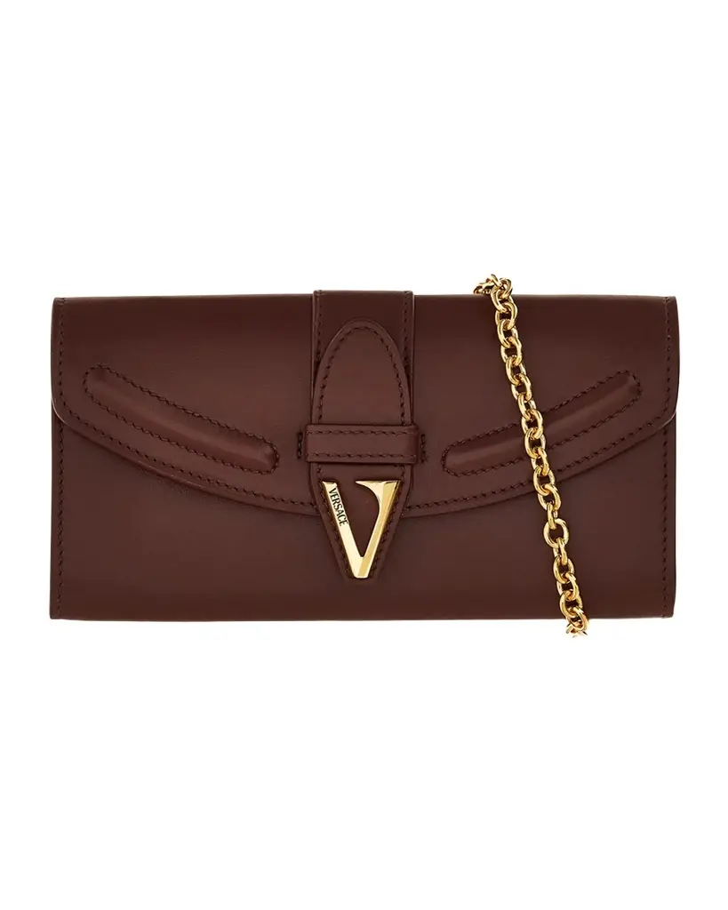 Versace Virtus Leather Wallet on Chain | Image 1 Versace Virtus Leather Wallet on Chain | Image 1