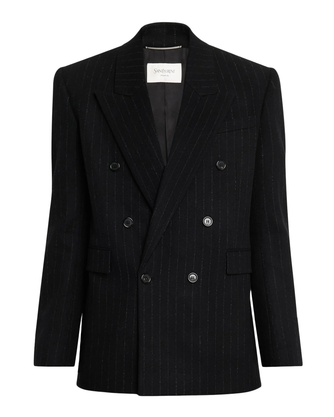 Men's Pinstripe Double-Breasted Peak Lapel Sport Coat Men's Pinstripe Double-Breasted Peak Lapel Sport Coat