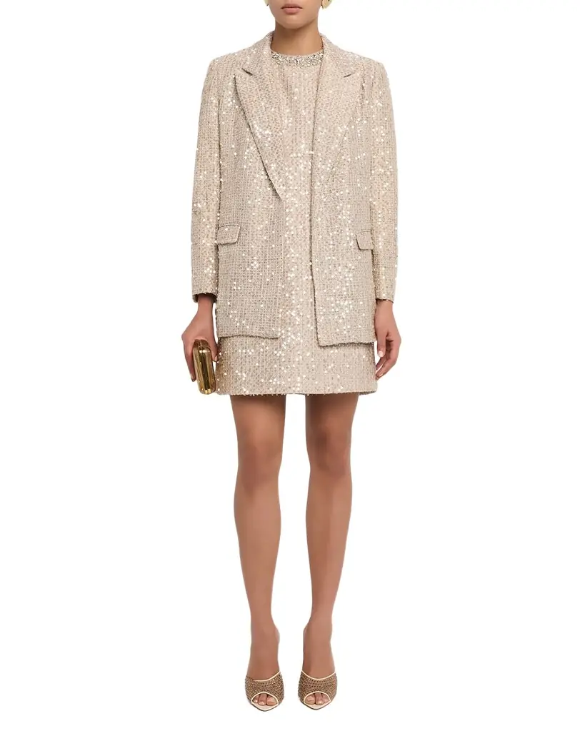 Sachin & Babi Teddi Open-Front Sequin Tweed Blazer | Image 1 Sachin & Babi Teddi Open-Front Sequin Tweed Blazer | Image 1