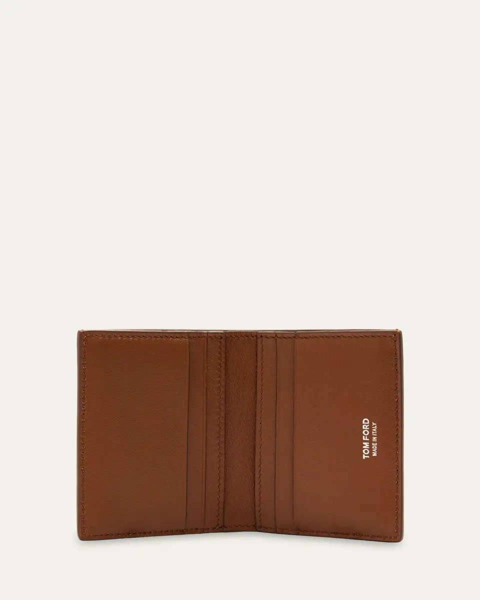 TOM FORD Men's Croc-Embossed Leather Folding Card Holder | Thumbnail 4