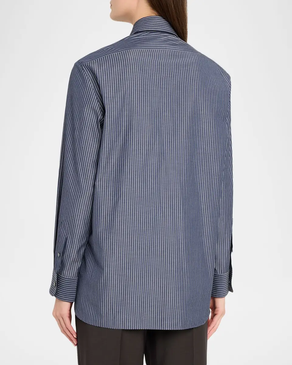 THE ROW Sisilia Striped Cotton Button-Down Shirt | Thumbnail 2 THE ROW Sisilia Striped Cotton Button-Down Shirt | Thumbnail 2