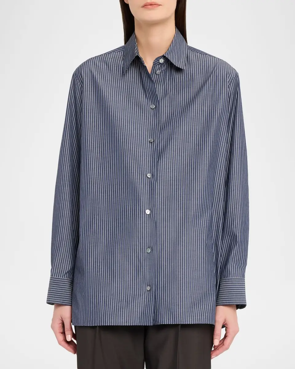 THE ROW Sisilia Striped Cotton Button-Down Shirt | Thumbnail 3 THE ROW Sisilia Striped Cotton Button-Down Shirt | Thumbnail 3