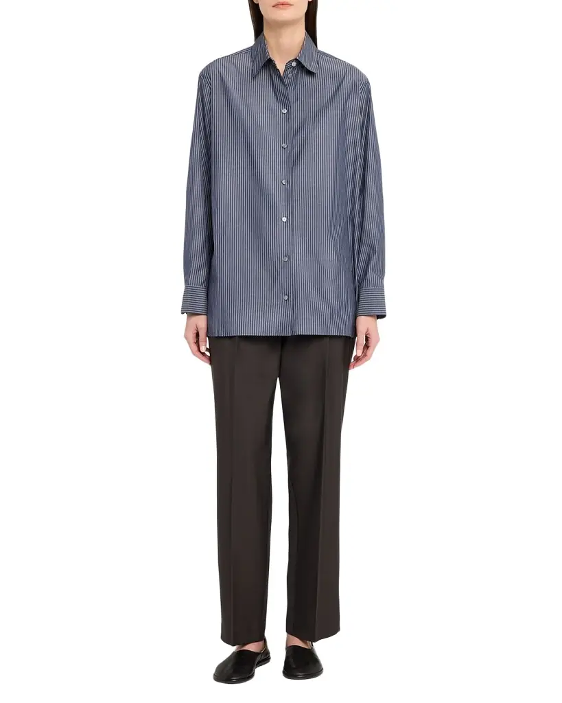 THE ROW Sisilia Striped Cotton Button-Down Shirt | Image 1 THE ROW Sisilia Striped Cotton Button-Down Shirt | Image 1
