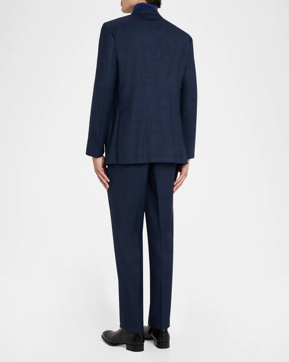 Isaia Men's Wool Windowpane Plaid Two-Piece Suit | Thumbnail 2 Isaia Men's Wool Windowpane Plaid Two-Piece Suit | Thumbnail 2