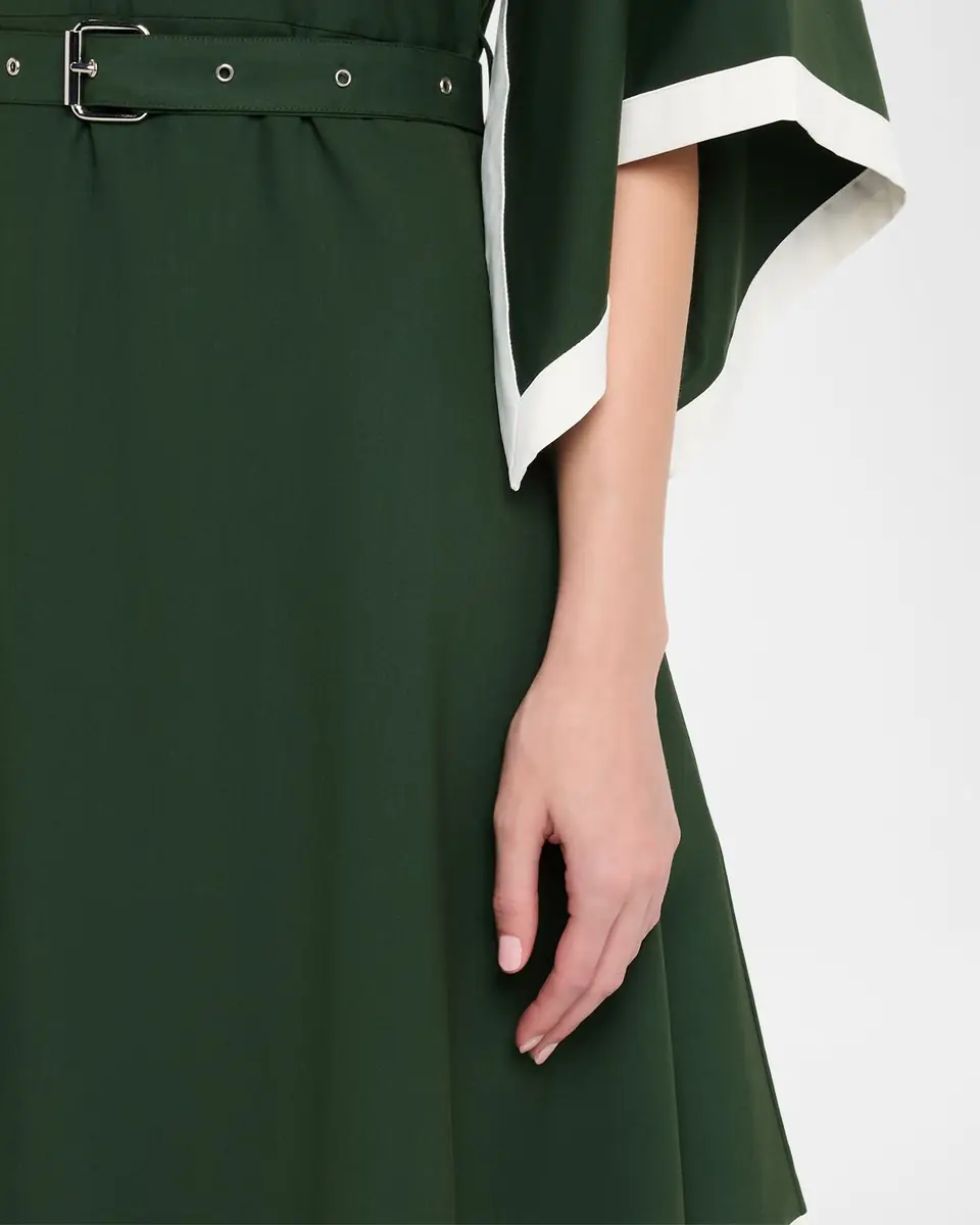LOVEBIRDS Jade Belted Colorblock Handkerchief Midi Skirt | Thumbnail 4