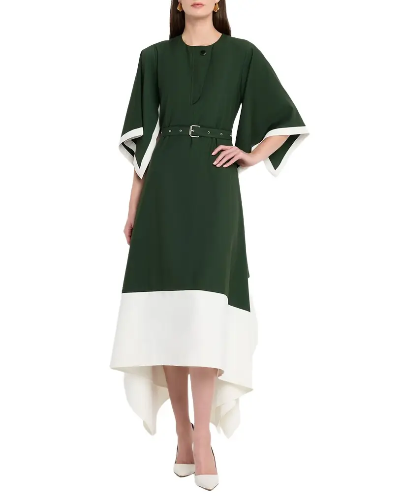 LOVEBIRDS Jade Belted Colorblock Handkerchief Midi Skirt | Image 1 LOVEBIRDS Jade Belted Colorblock Handkerchief Midi Skirt | Image 1
