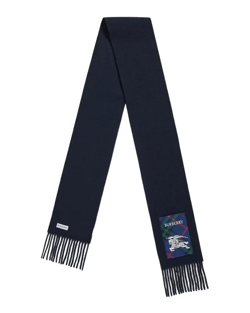 Burberry Men 's Cashmere EKD Label Scarf | Image 1 Burberry Men 's Cashmere EKD Label Scarf | Image 1