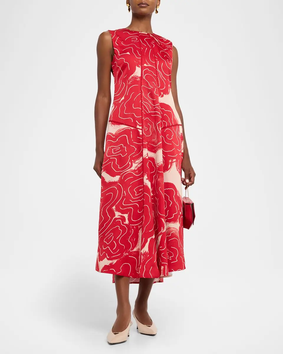 LOVEBIRDS Bennet Sleeveless Floral Flared Midi Dress | Thumbnail 2