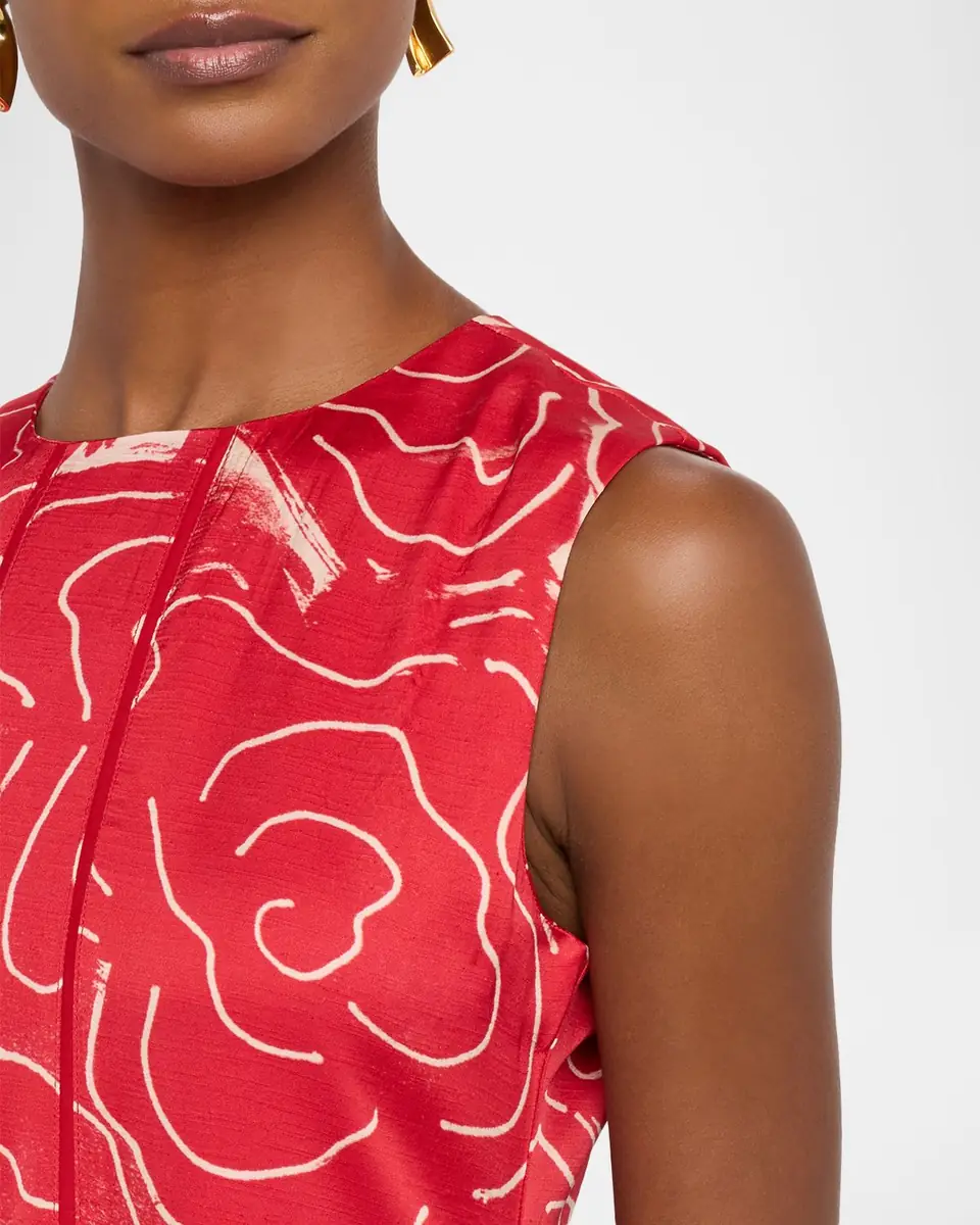 LOVEBIRDS Bennet Sleeveless Floral Flared Midi Dress | Thumbnail 5
