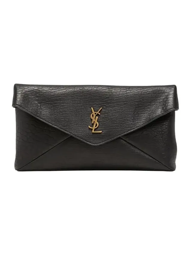 Large YSL Envelope Pouch Clutch Bag in Leather Large YSL Envelope Pouch Clutch Bag in Leather