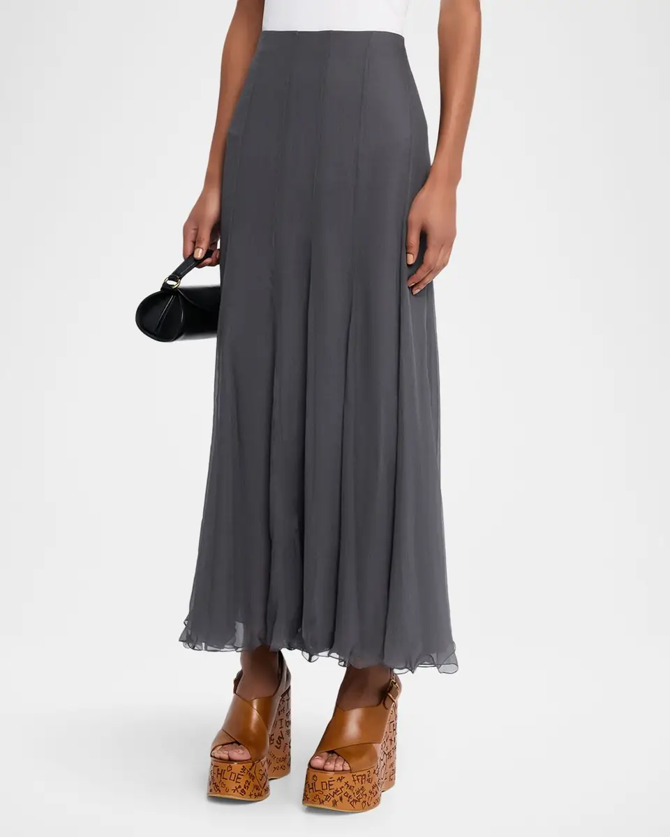 Chloé Organic Silk Mousseline Maxi Skirt | Thumbnail 3 Chloé Organic Silk Mousseline Maxi Skirt | Thumbnail 3