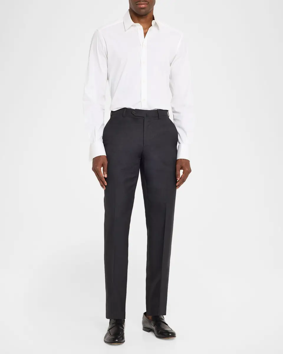 Isaia Men's Wool Twill Side-Tab Trousers | Thumbnail 11 Isaia Men's Wool Twill Side-Tab Trousers | Thumbnail 11