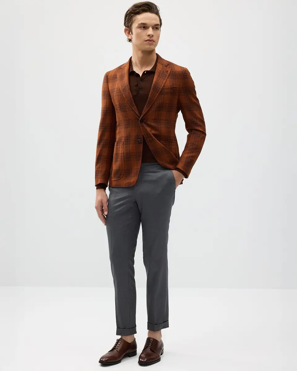 Isaia Men's Wool Twill Side-Tab Trousers | Thumbnail 5 Isaia Men's Wool Twill Side-Tab Trousers | Thumbnail 5
