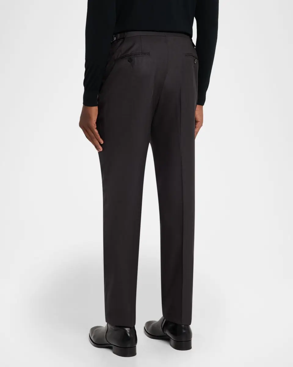 Isaia Men's Wool Twill Side-Tab Trousers | Thumbnail 8 Isaia Men's Wool Twill Side-Tab Trousers | Thumbnail 8