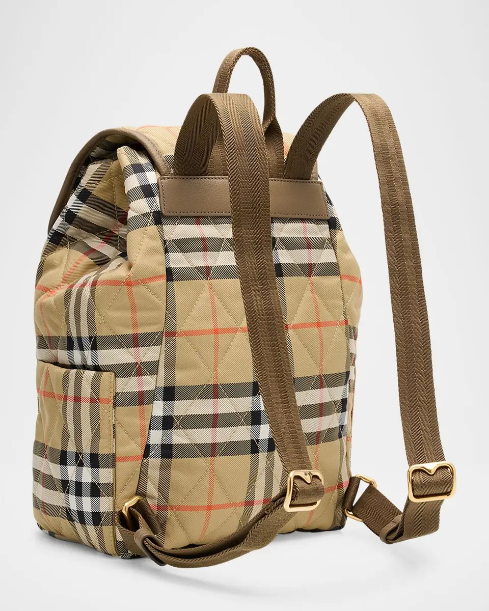 Burberry Horseshoe Quilted Check Nylon Backpack | Thumbnail 2 Burberry Horseshoe Quilted Check Nylon Backpack | Thumbnail 2