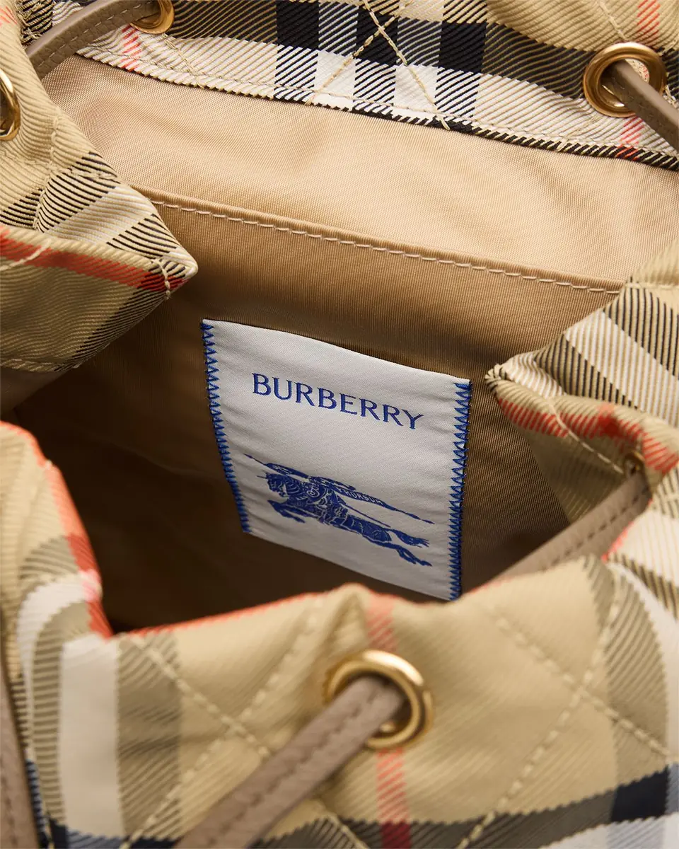 Burberry Horseshoe Quilted Check Nylon Backpack | Thumbnail 3 Burberry Horseshoe Quilted Check Nylon Backpack | Thumbnail 3