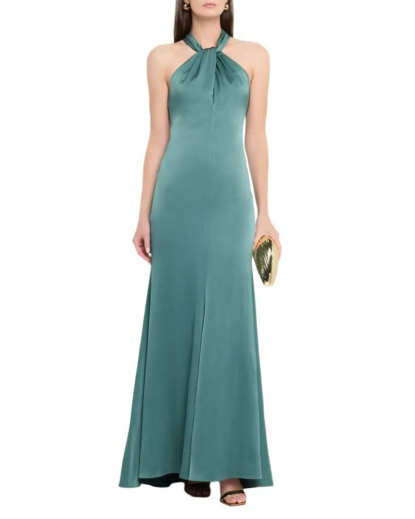 Wilde Twist-Front Halter Maxi Dress