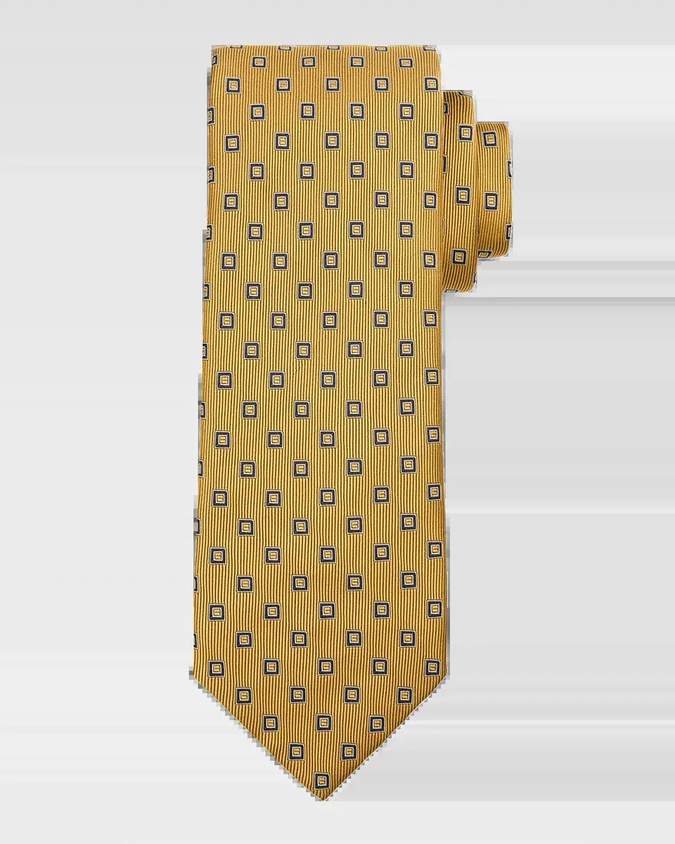 Brioni Men's Woven Square Silk Tie | Thumbnail 2