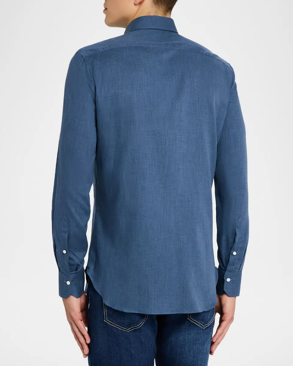 Sartorio Men's Melange Cotton Button-Down Shirt | Thumbnail 2 Sartorio Men's Melange Cotton Button-Down Shirt | Thumbnail 2