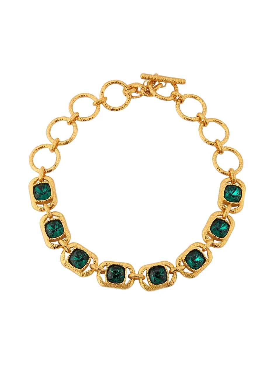 Rectangular Crystal Chain Necklace