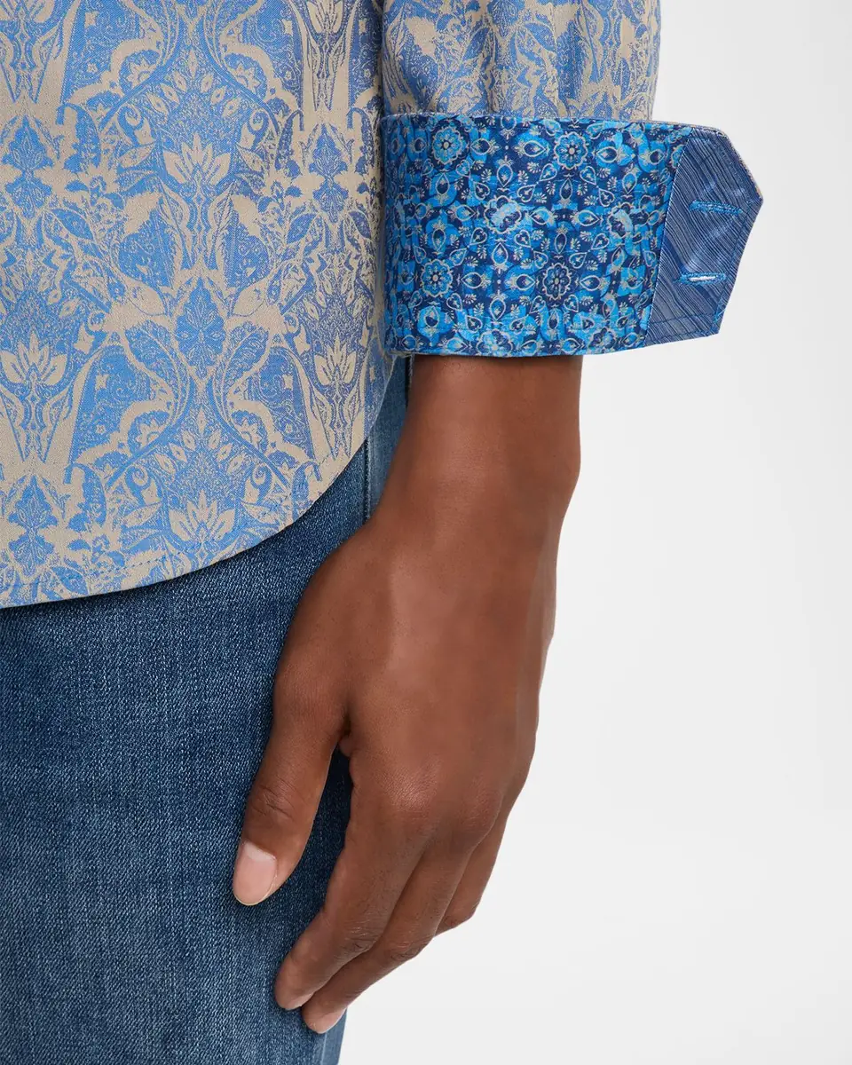 Robert Graham Men's Highland Damask Jacquard Sport Shirt | Thumbnail 4
