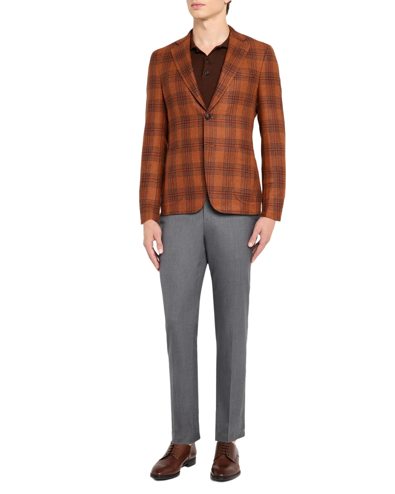 Men's Wool and Cashmere Plaid Sport Coat
