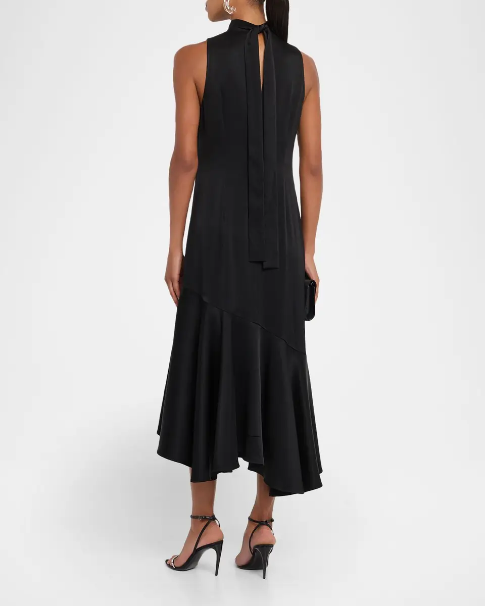 Kobi Halperin Jenkins Turtleneck High-Low Flounce Midi Dress | Thumbnail 2