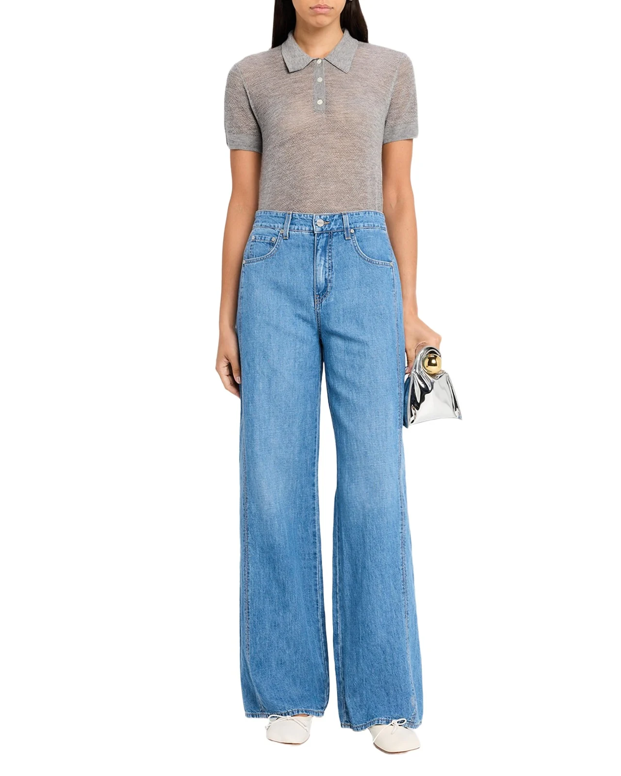 West 11th St Wide-Leg Jeans