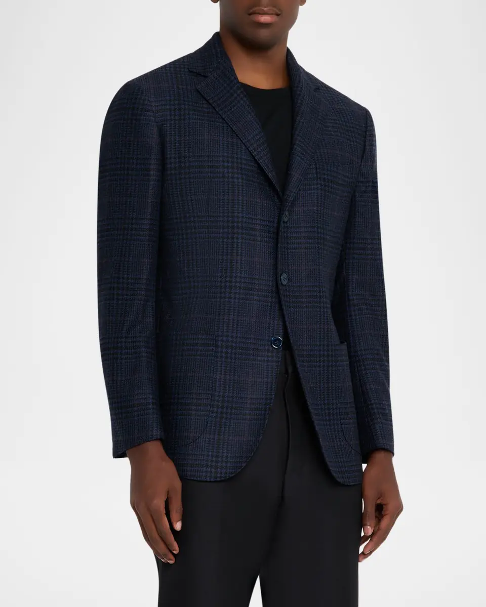 Sartorio Men's Wool, Silk and Cashmere Glen Plaid Sport Coat | Thumbnail 4 Sartorio Men's Wool, Silk and Cashmere Glen Plaid Sport Coat | Thumbnail 4