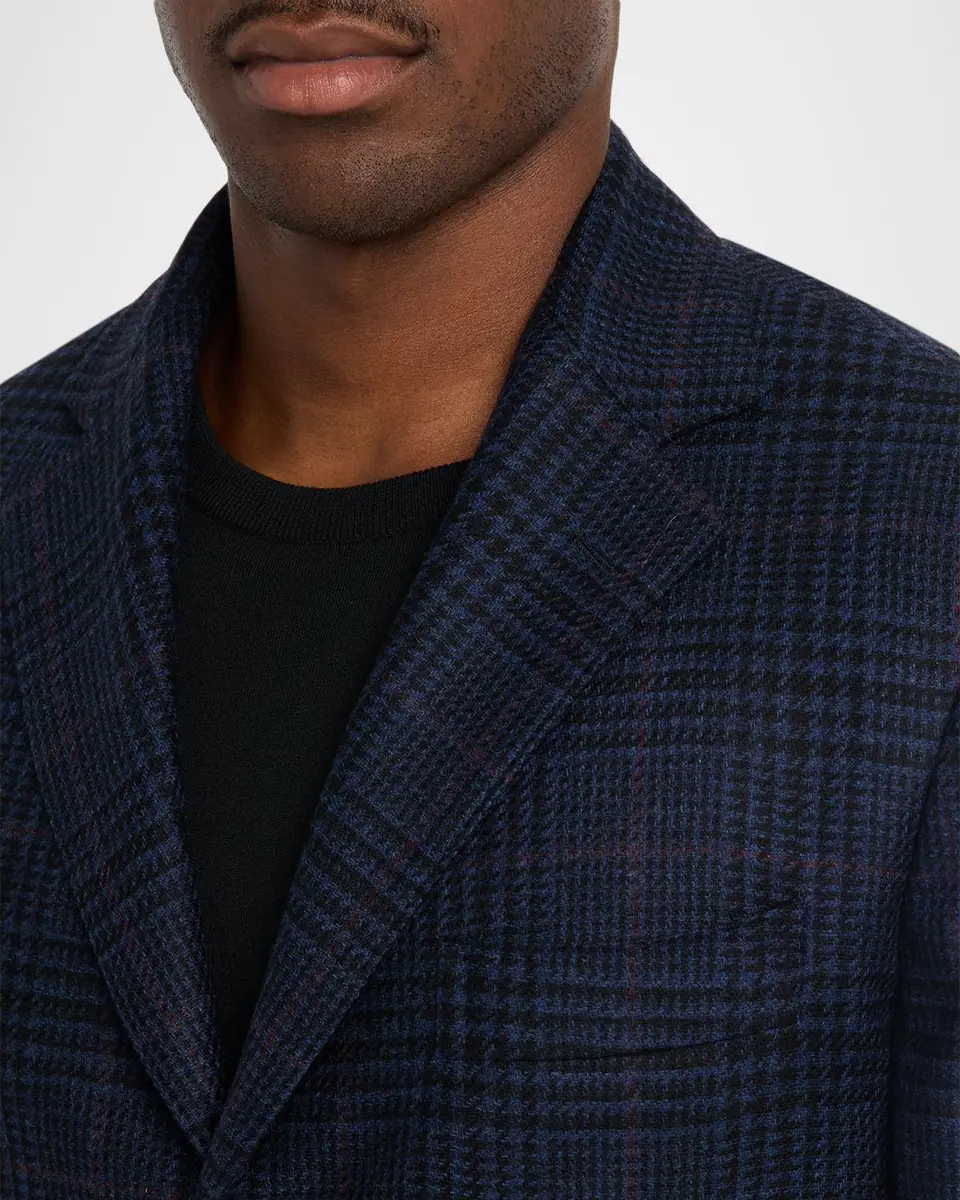 Sartorio Men's Wool, Silk and Cashmere Glen Plaid Sport Coat | Thumbnail 5 Sartorio Men's Wool, Silk and Cashmere Glen Plaid Sport Coat | Thumbnail 5