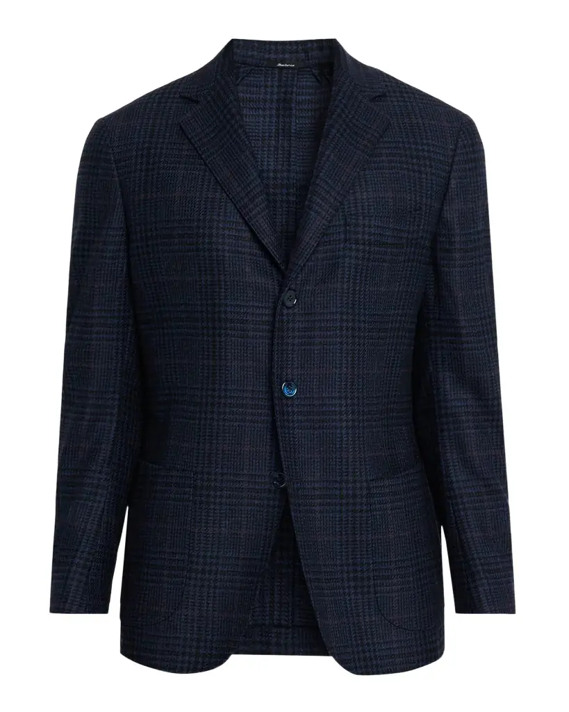Men's Wool, Silk and Cashmere Glen Plaid Sport Coat Men's Wool, Silk and Cashmere Glen Plaid Sport Coat