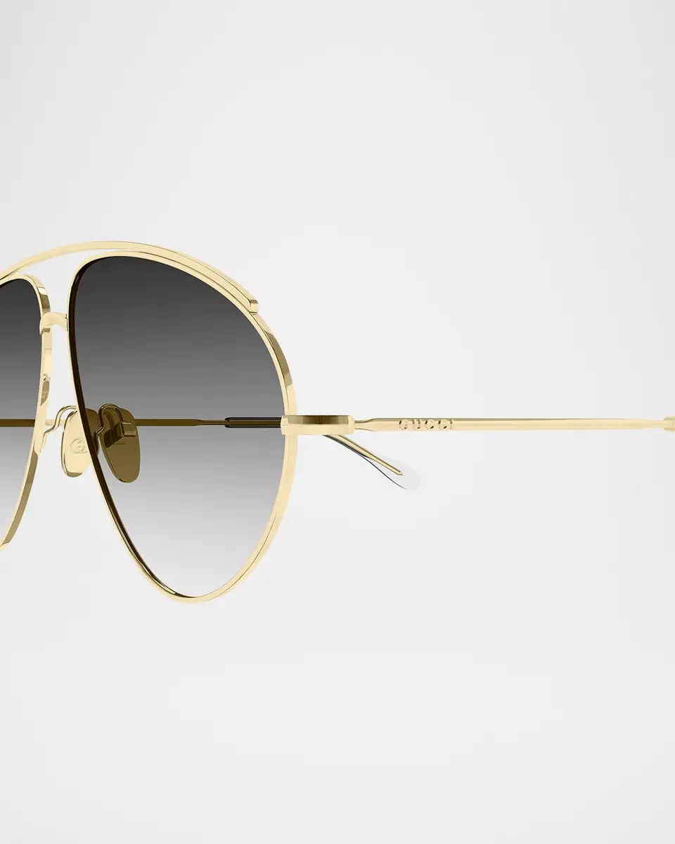 Gucci Fashion Show 60mm Metal Aviator Sunglasses | Thumbnail 2