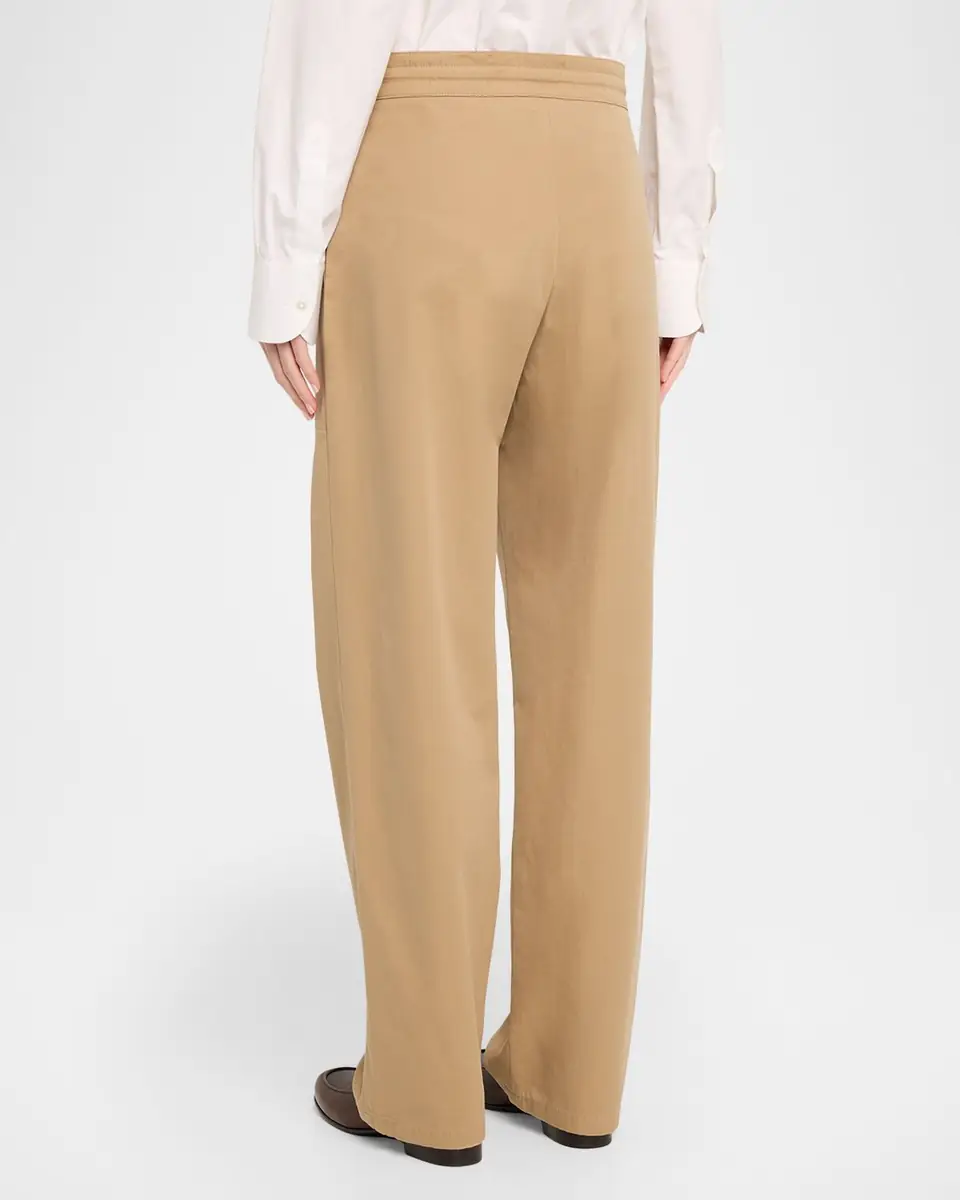 THE ROW Mende Cotton-Cashmere Straight-Leg Pull-On Pants | Thumbnail 3