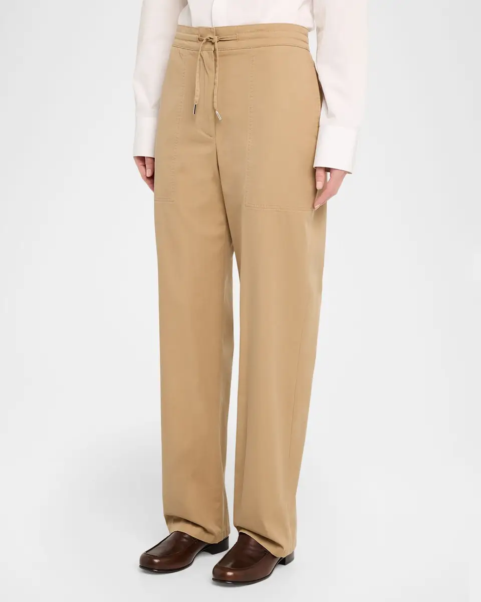 THE ROW Mende Cotton-Cashmere Straight-Leg Pull-On Pants | Thumbnail 4
