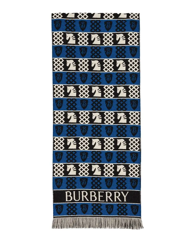 Burberry Men 's Chess Fair Isle Wool Scarf | Image 1 Burberry Men 's Chess Fair Isle Wool Scarf | Image 1