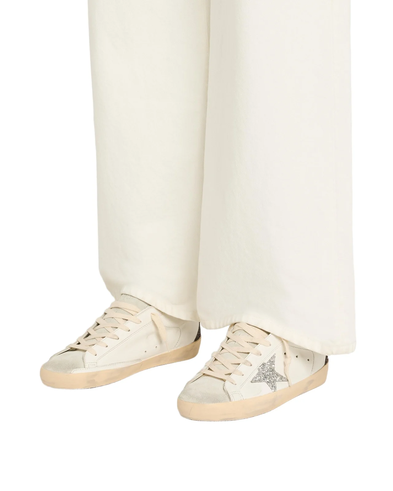 Super-Star Leather Glitter Low-Top Sneakers