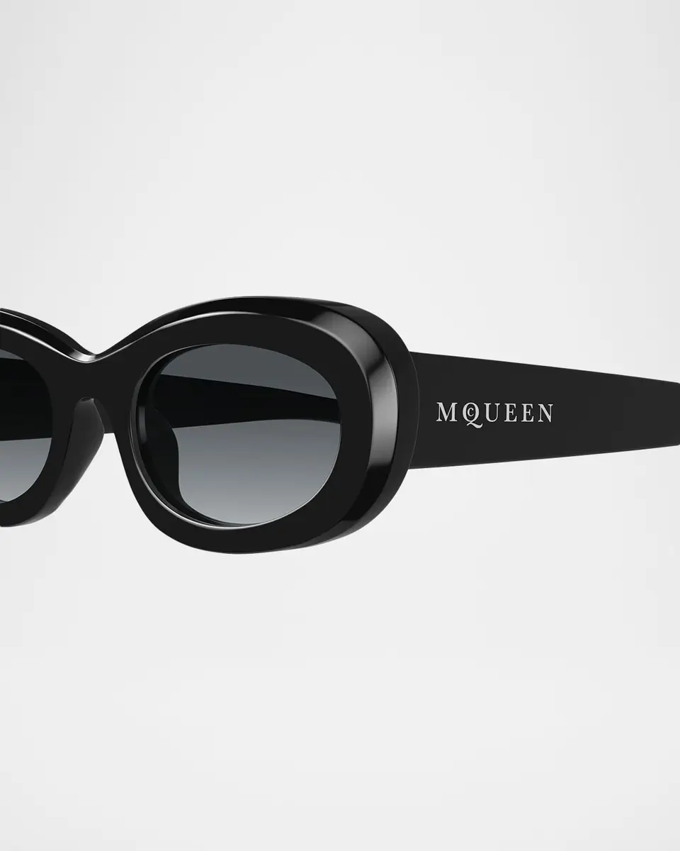 Alexander McQueen 59mm Acetate Oval Sunglasses | Thumbnail 2 Alexander McQueen 59mm Acetate Oval Sunglasses | Thumbnail 2